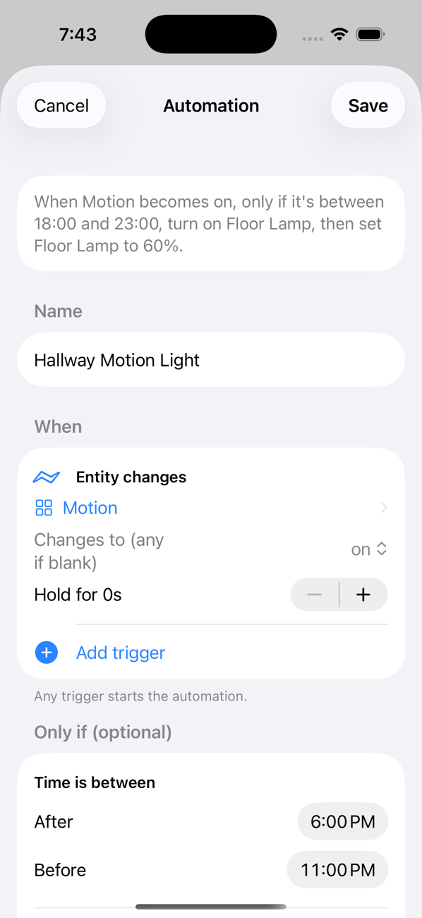 Visual automation builder