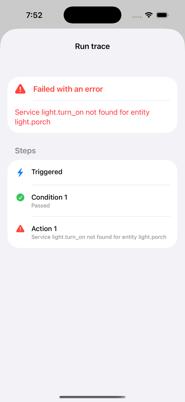 Automation trace